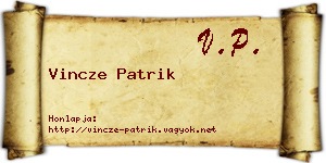 Vincze Patrik névjegykártya