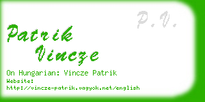 patrik vincze business card